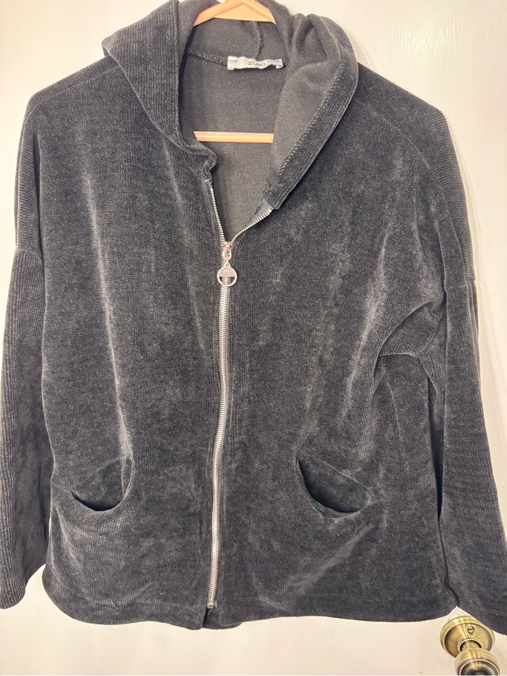 Zumiez Gray Plush Hooded Teddy Zip-Up Jacket